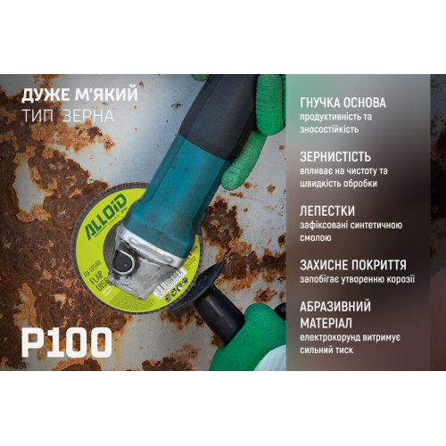 Круг лепестковый торцевой Alloid циркониевый 125 мм P100 T27 (00000061433) - фото 4 Круг лепестковый торцевой Alloid циркониевый 125 мм P100 T27 (00000061433) - фото 4