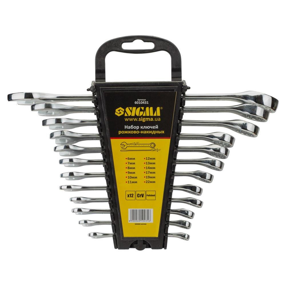 Ключи рожково-накидные Sigma CrV polished 12 шт. 6-22 мм (TR6010431)