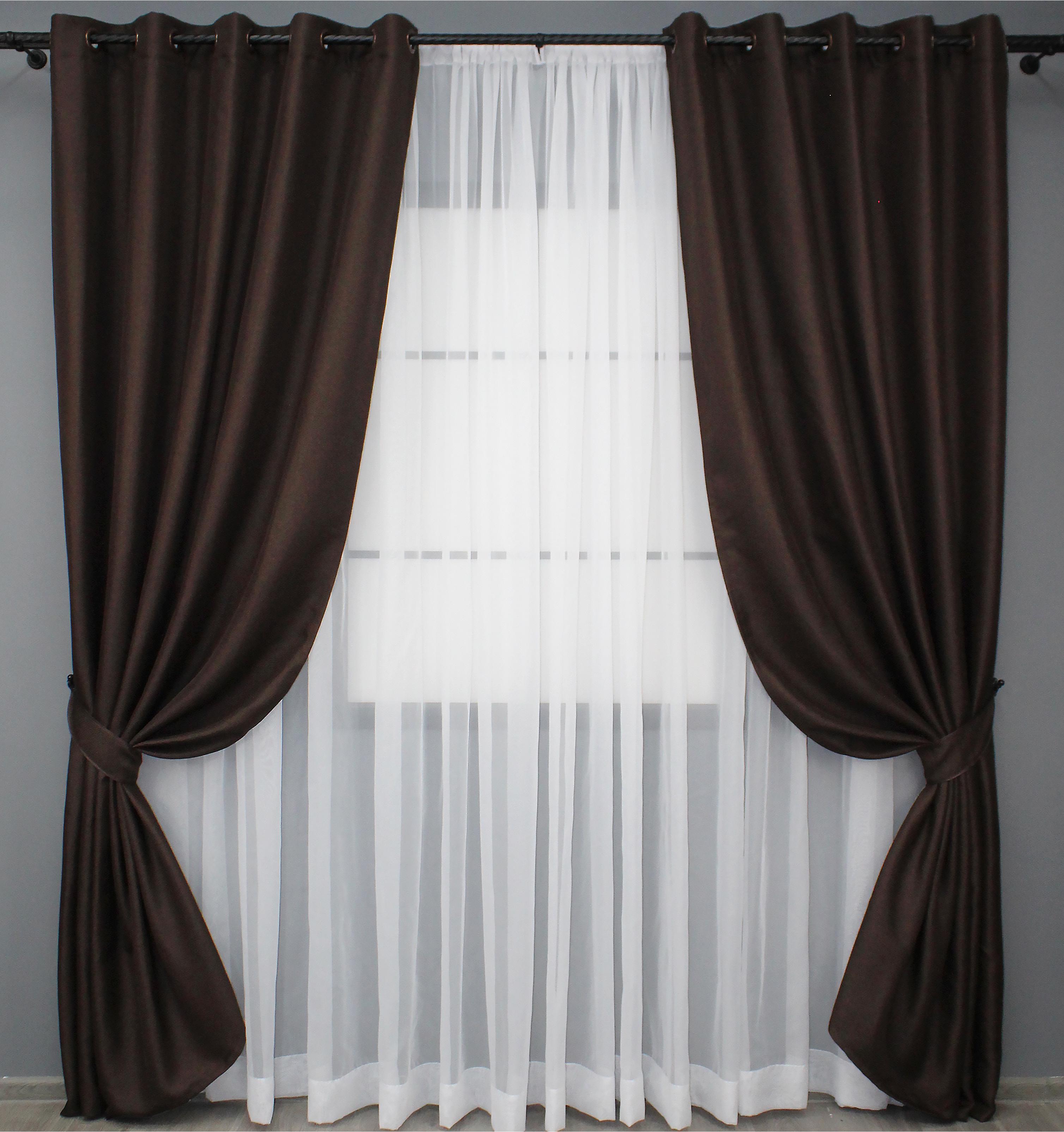 Комплект штор на люверсах VR-Textil №291ш 150х250см 2 шт. Венге (37-0003)