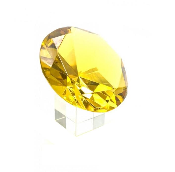 Статуэтка Кристалл на подставке 10 см Желтый (44484)