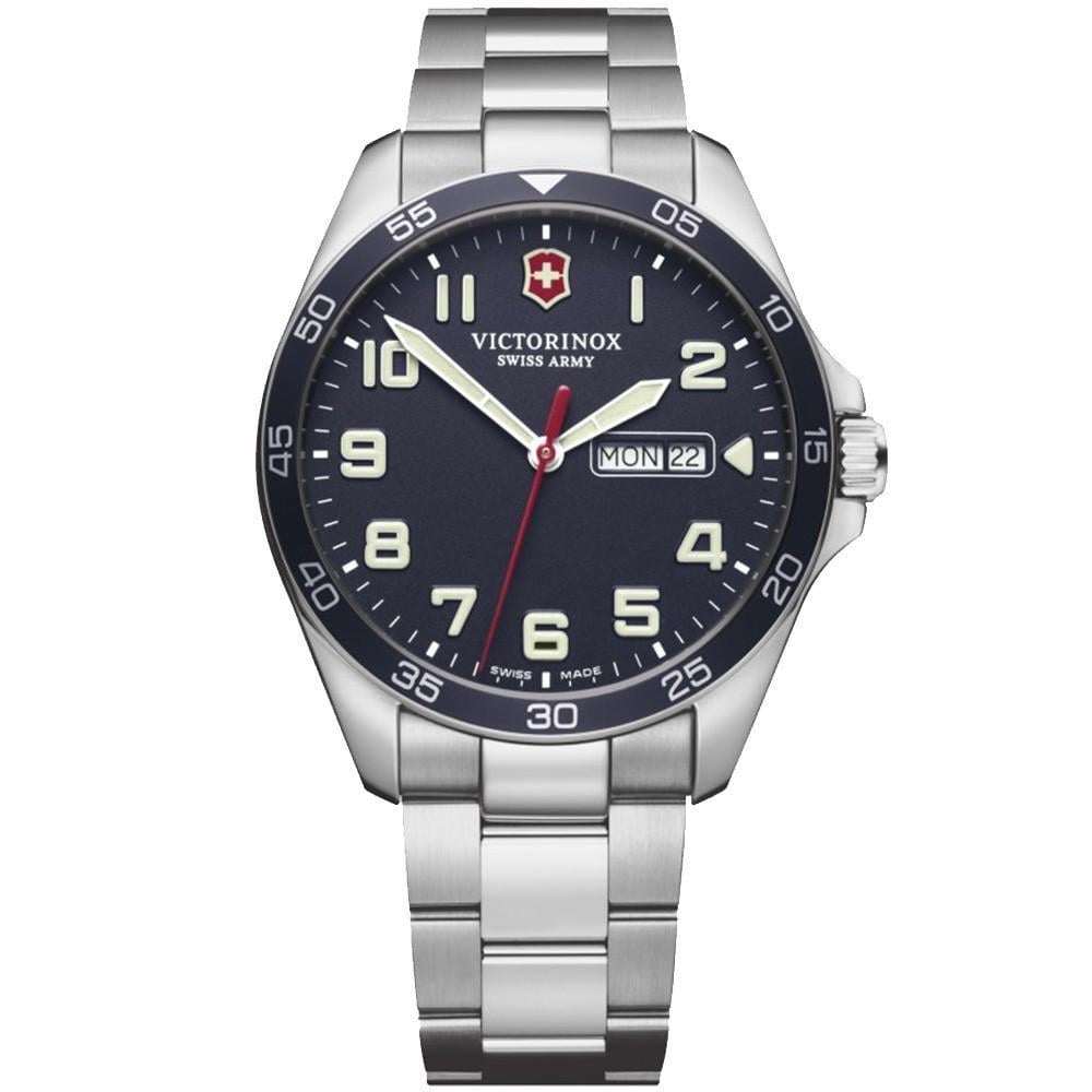 Наручний годинник чоловічий Victorinox Swiss Army Fieldforce кварцевий Silver (V241851)