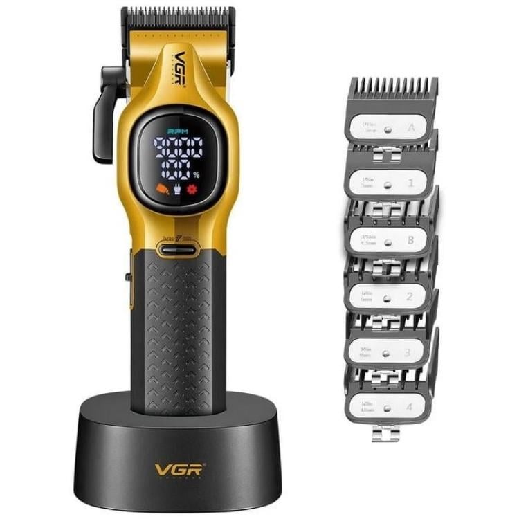 Машинка для стрижки VGR V-886C з тримером для бороди та фейду з дисплеєм (ML-06369)