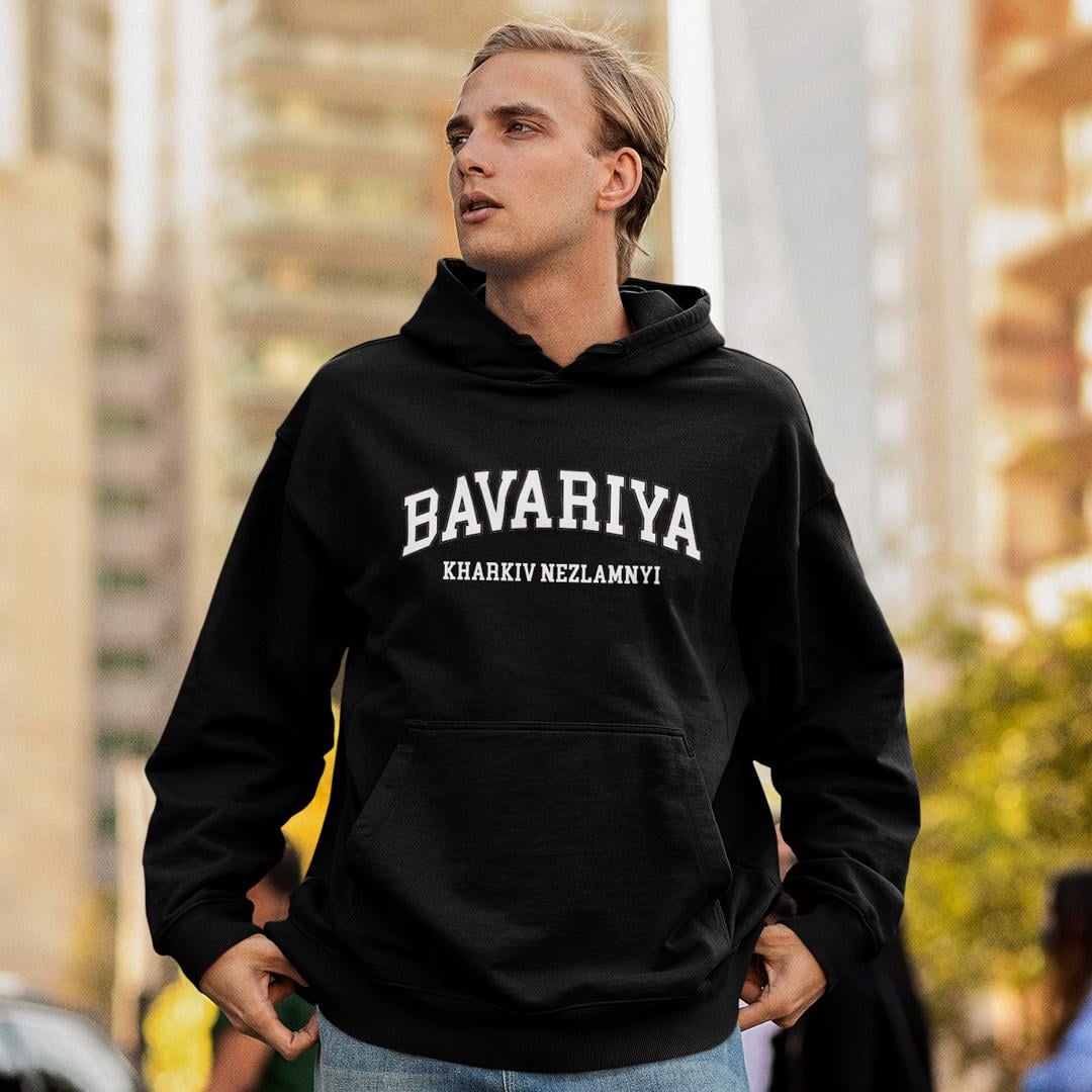 Худі флісовий унісекс Kharkiv Nezlamnyi Bavariya S Чорний (0000015894)