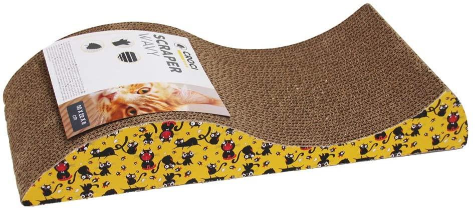Когтеточка с кошачьей мятой Croci Wavy из гофрокартона 50х22х8 см
