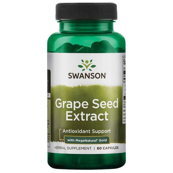 Экстракт виноградных косточек Swanson Superior Herbs Grape Seed Extract with Mega Natural Gold 60 Caps