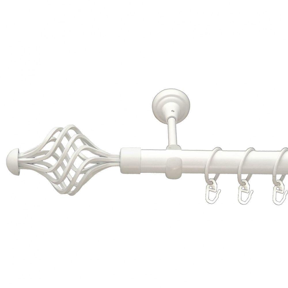 Карниз металлический Orvit Арезо однорядный открытый/гладкая труба/кольцо металлическое Арктис 25 мм 160 см (00-00009526)