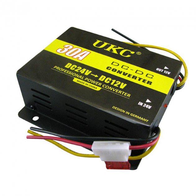 Перетворювач автомобільний інвертор UKC Converter DC/DC 24-12 В 30 А