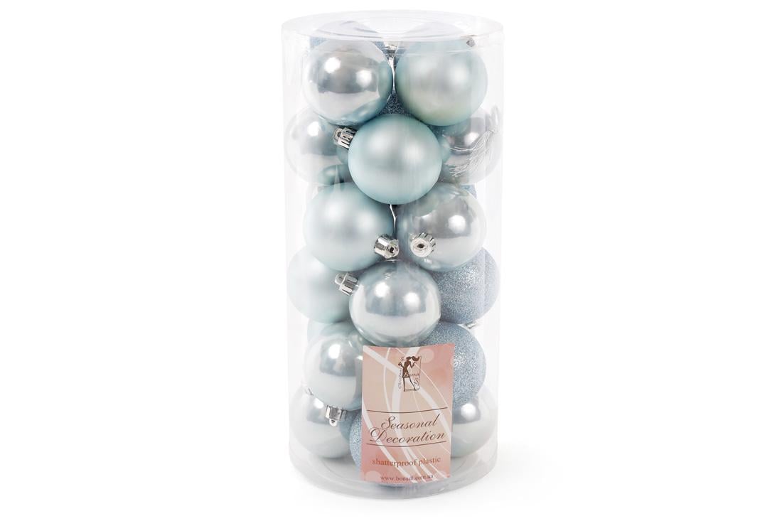 Набор елочных шаров BonaDi 6 см 24 шт. Голубой (147-282