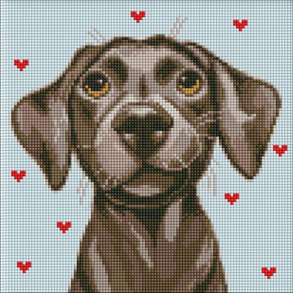 Алмазная мозаика Идейка Ласковый друг с голограммными стразами 30х30 см (Id-AMC7732)