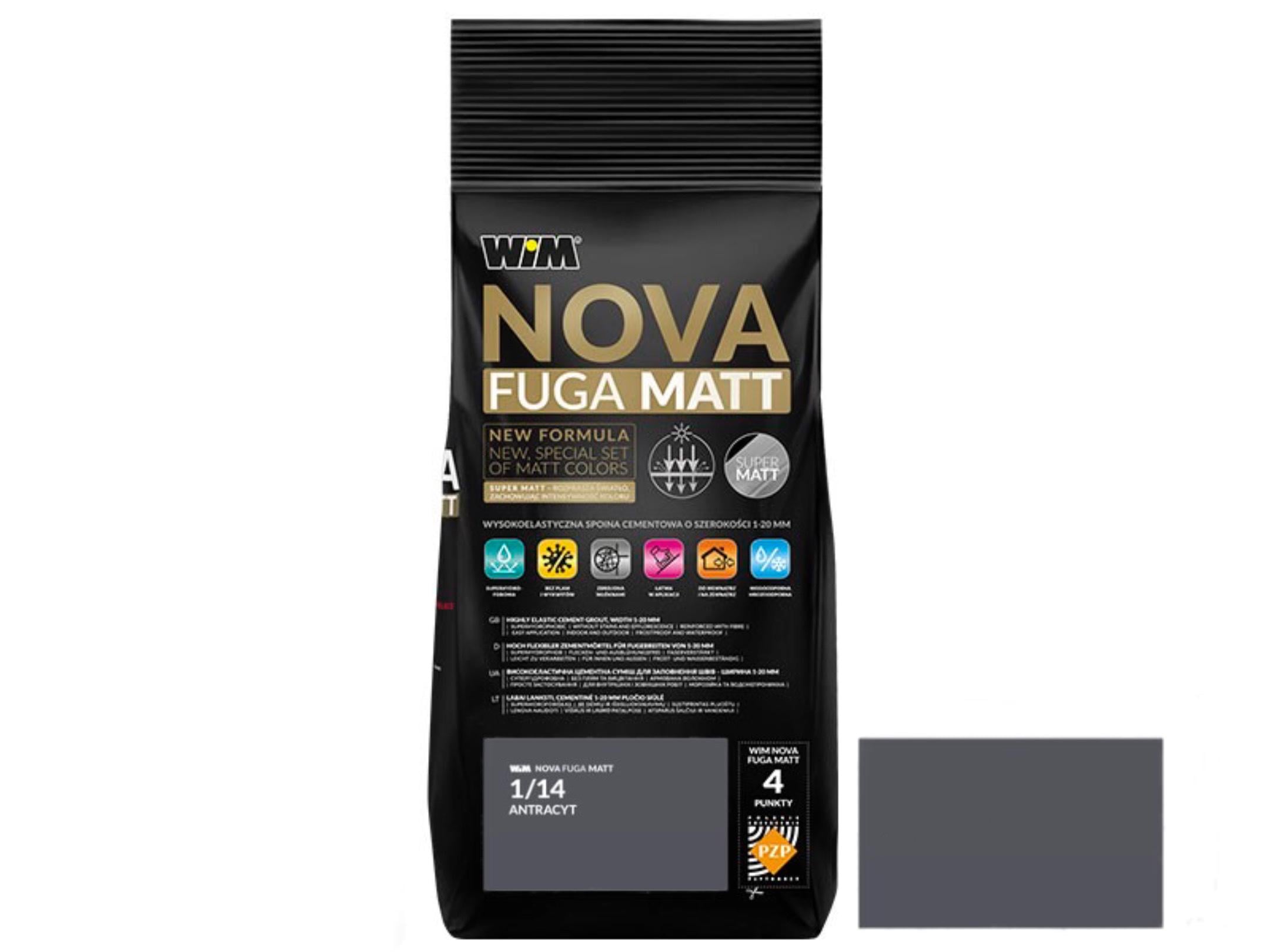 Затирка для швов антрацит WIM NOVA FUGA MATT 1/14 2 кг