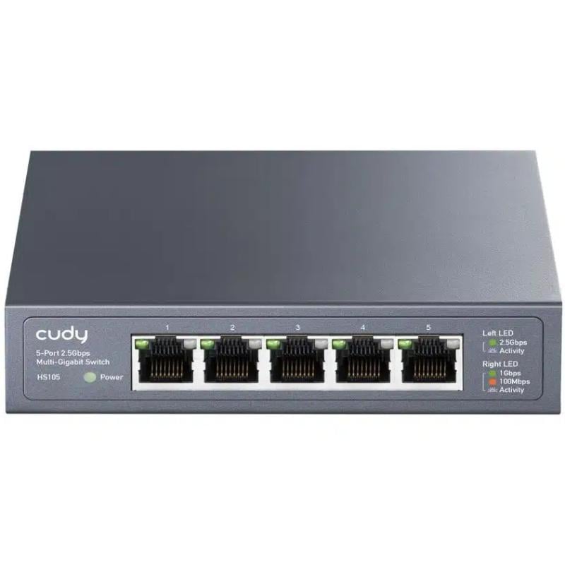 Коммутатор Cudy HS105 5 портовый 100/1000/2500Mbps 2,5G Metal Switch Grey (HS105_EU_V1.0)