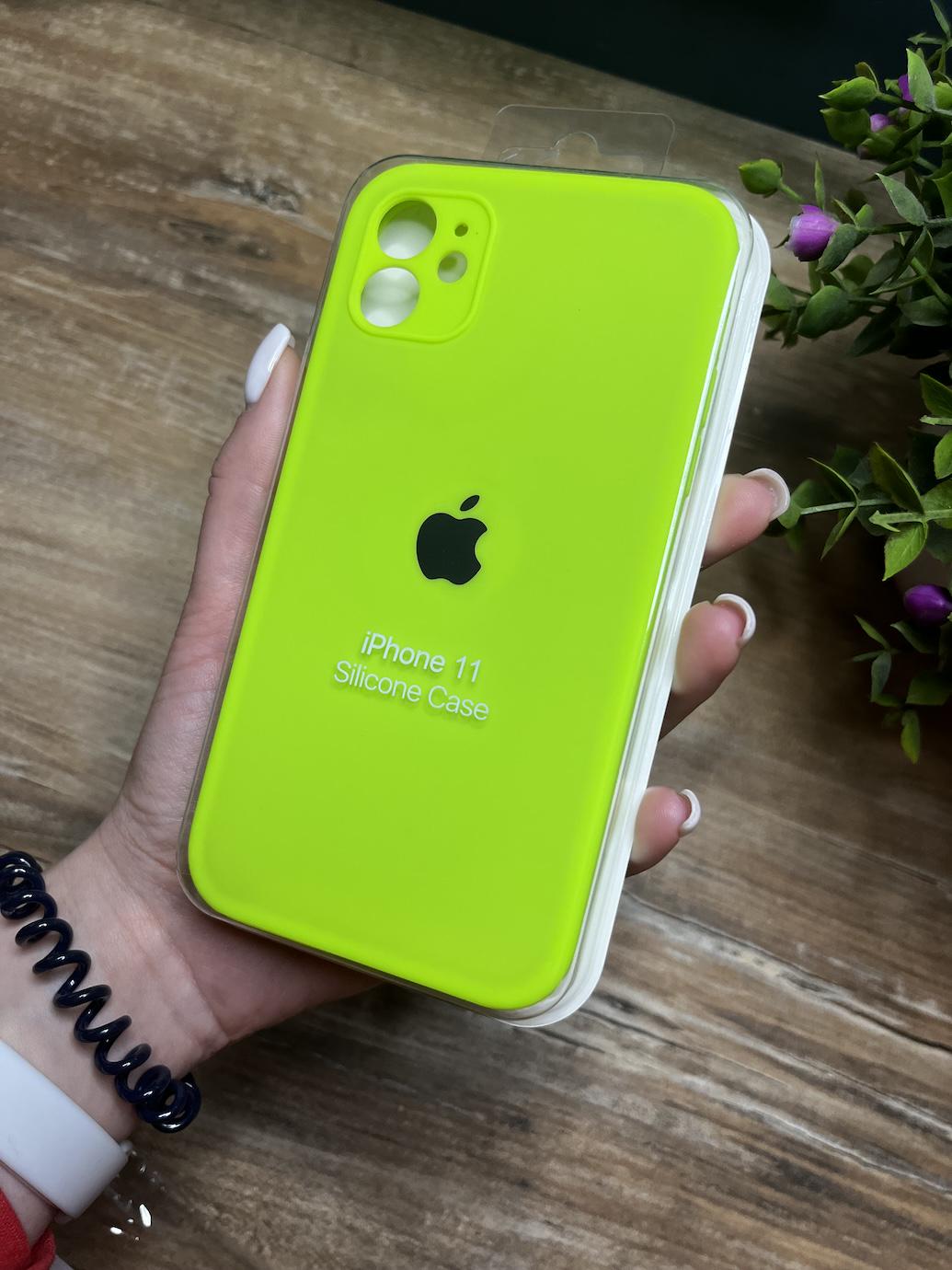 Чохол накладка на iPhone (Айфон) 11 квадратні борти silicone case full camera на apple - фото 1