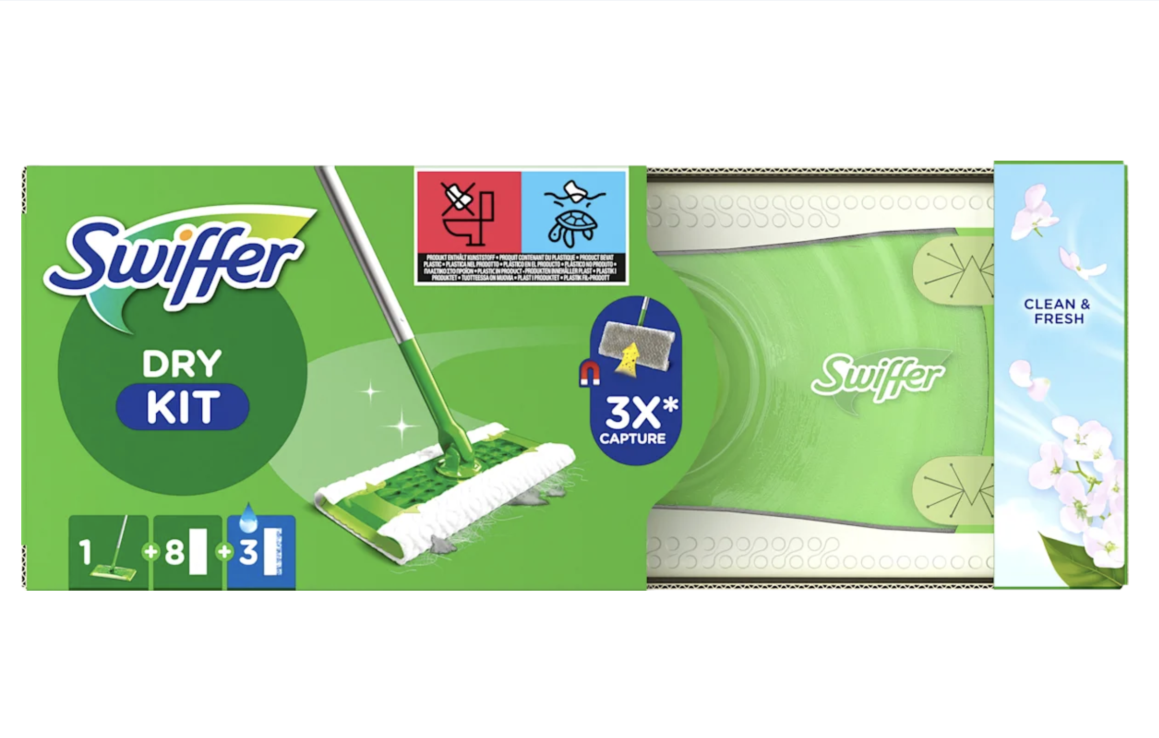 Швабра для мытья полов Swiffer Kit и 8 сухих и 3 влажных салфетки (EPI-15102025-1461)