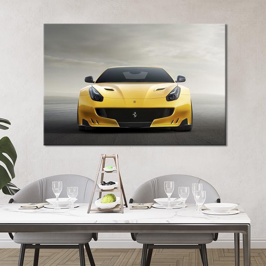 Картина на холсте Жёлтая Ferrari вид спереди 122x81 см (1317-1)