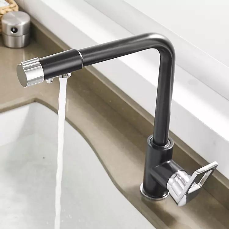 Смеситель для кухни для фильтрованной воды WanFan Черный-хром Смеситель для кухни для фильтрованной воды WanFan Черный-хром