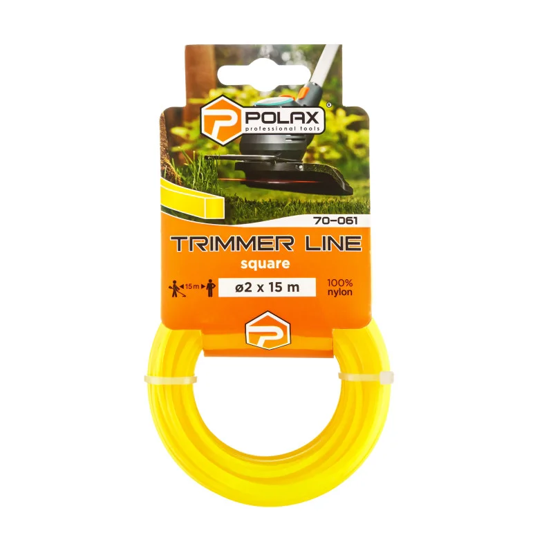 Жилка для триммера Polax "Квадрат" 2 мм 15 м (70-061)