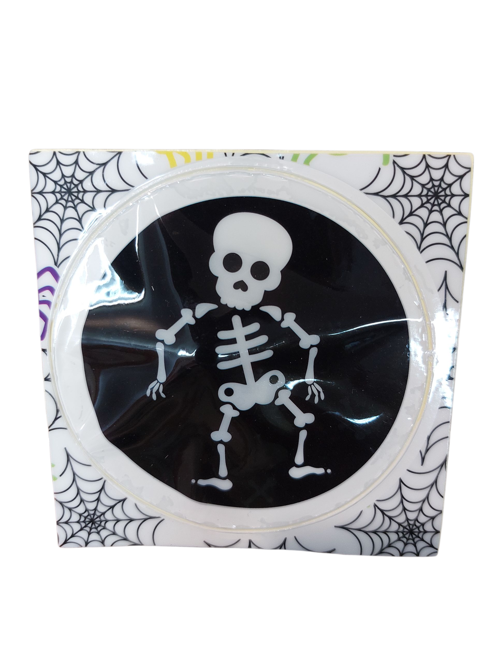 Наклейка для Хэллоуин Скелет 8 см Бело-черный (026237)