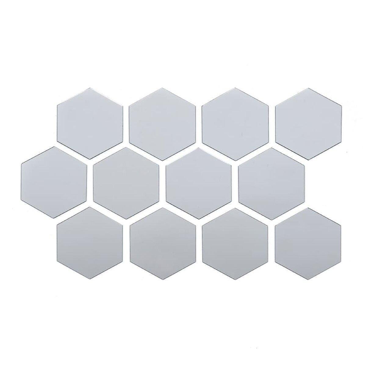 Декор дзеркальний акриловий самоклеючий 80х70 мм 12 шт. Сріблястий (SW-00002511)