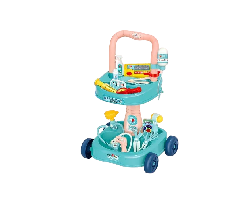 Набор врача игровой 2219 30 деталей/на колесах/стетоскоп/капельница/шприц/пульсоксиметр/молоточек (149221)