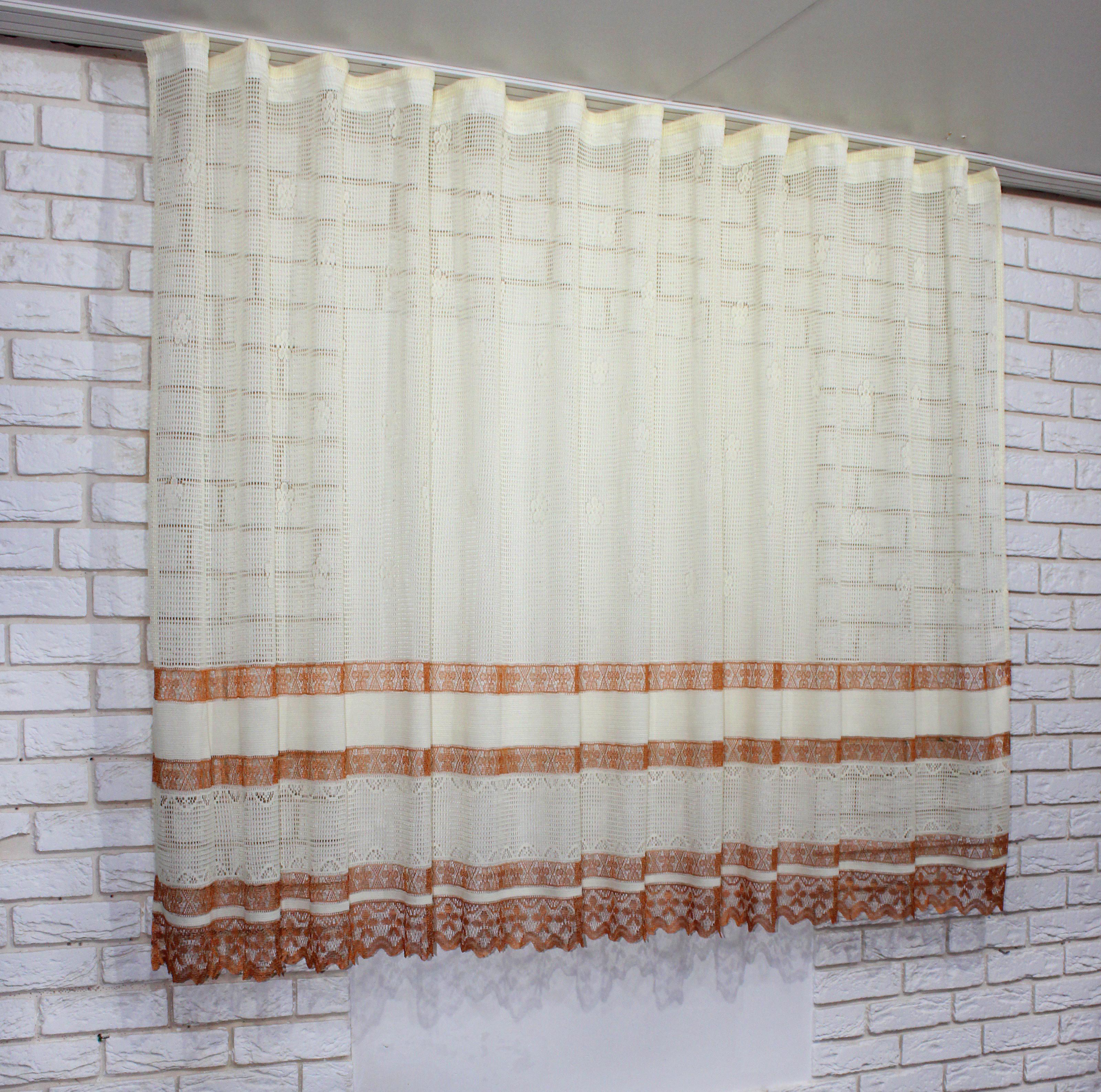 Тюль VR-Textil 791т Juli Сетка 300х150 см Ванильный/Коричневый (40-492)