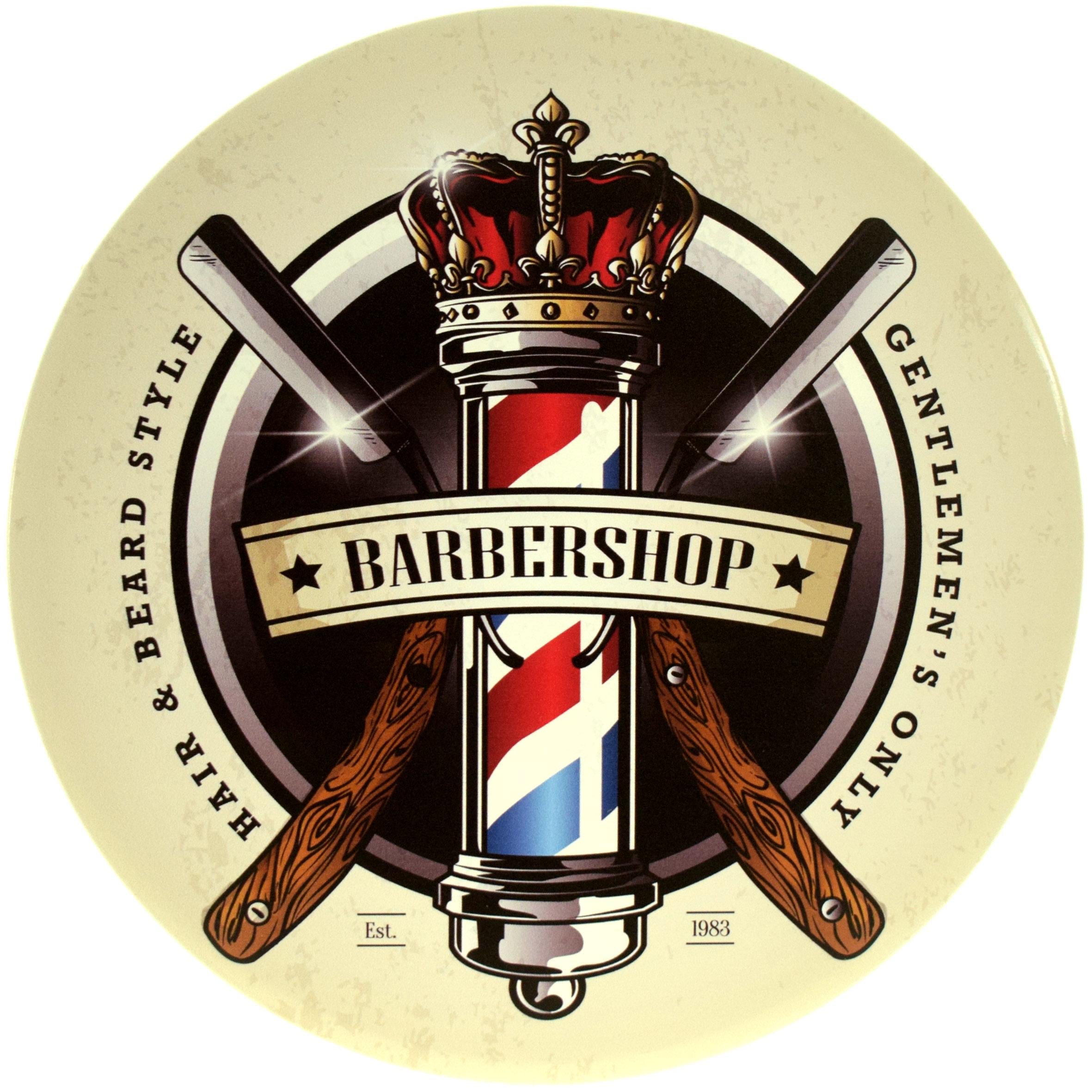 Табличка металлическая "Barber Shop Hair&Beard Style" 30 см (ms-104145)