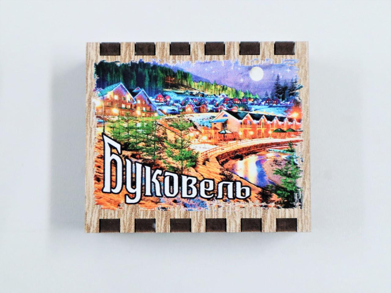 Магнитный сувенир спички Буковель 3D из дерева 54х45х18 мм (1323504842)