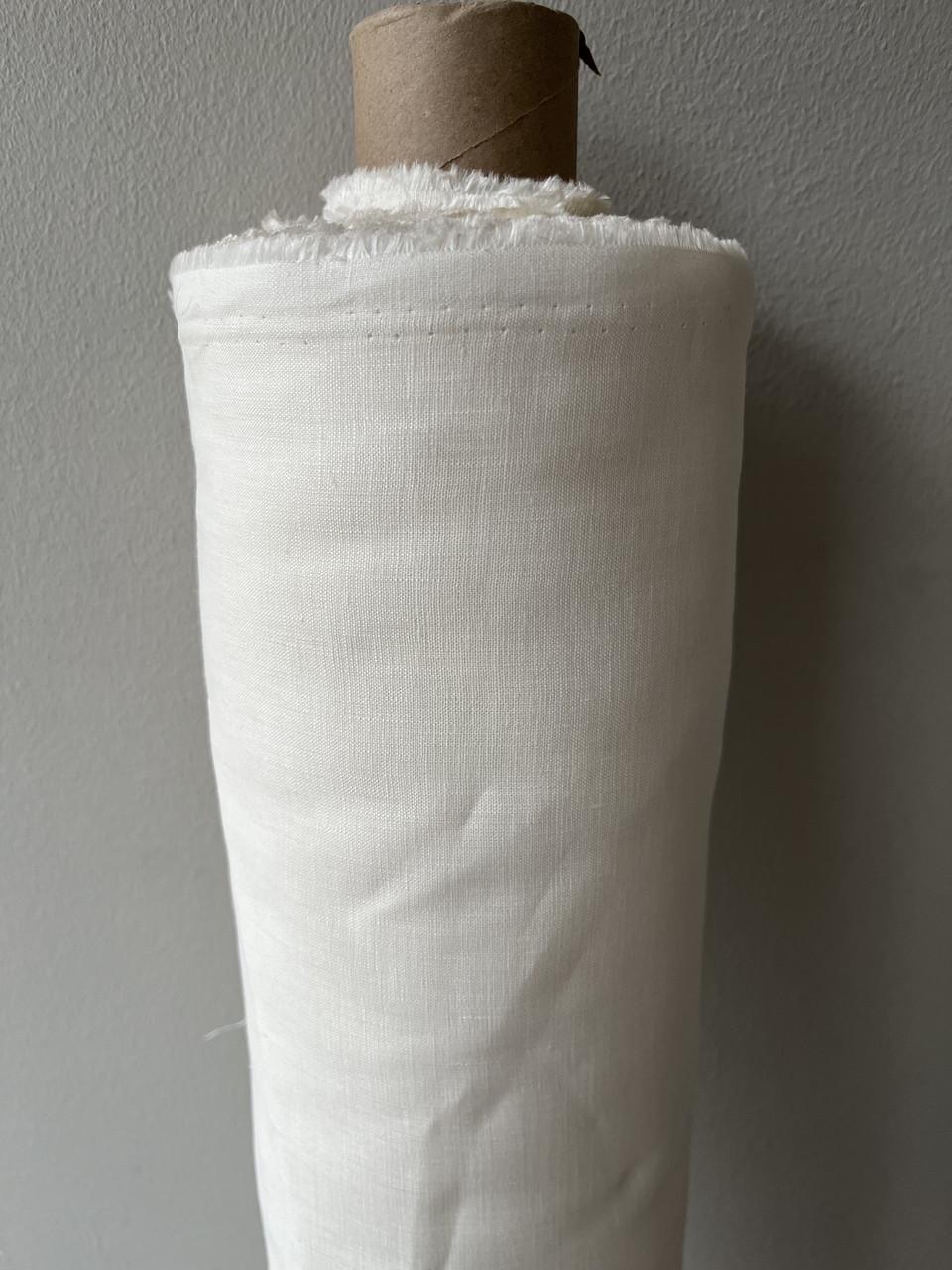 Ткань рубашечная LINEN PLUS льняная 143 см 1403 Молочный