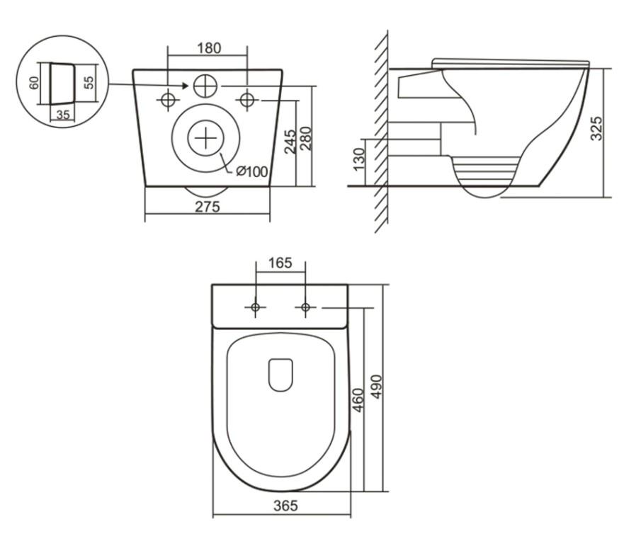 Унитаз подвесной Qtap Robin Ultra Quiet с сиденьем Slim Duroplast/Soft-close/Quick relase (QT13332381АSMR) - фото 2