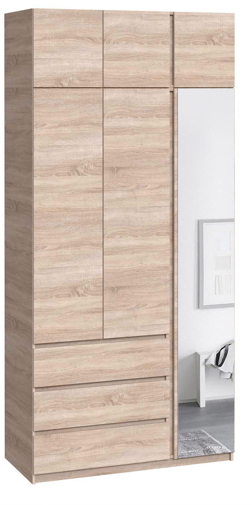 Шафа з антресоллю та дзеркалом Майстер Форм Брайт правостороння 1200х520х2400 мм Дуб сонома (32390) - фото 1 Шафа з антресоллю та дзеркалом Майстер Форм Брайт правостороння 1200х520х2400 мм Дуб сонома (32390) - фото 1