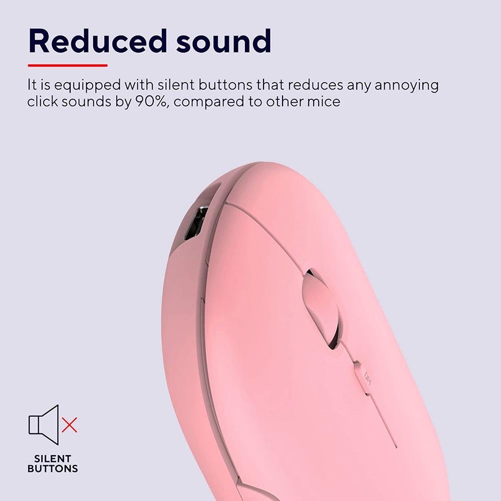 Компьютерная мышка беспроводная Trust Puck Rechargeable Ultra-Thin BT WL Silent Pink (24125) - фото 2