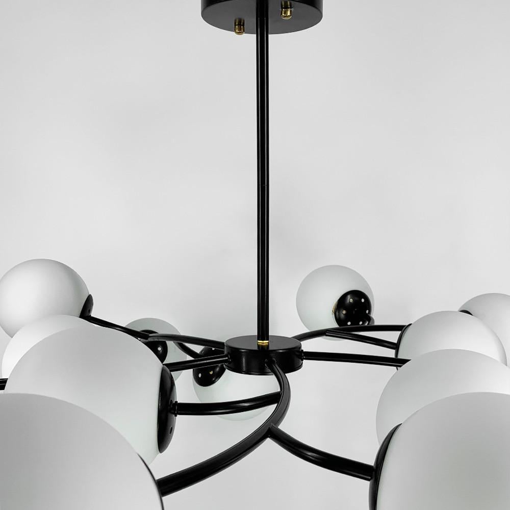 Люстра із поворотними гілочками на 15 білих плафонів Чорний (K 21/15 BK+WT) - фото 4 Люстра із поворотними гілочками на 15 білих плафонів Чорний (K 21/15 BK+WT) - фото 4