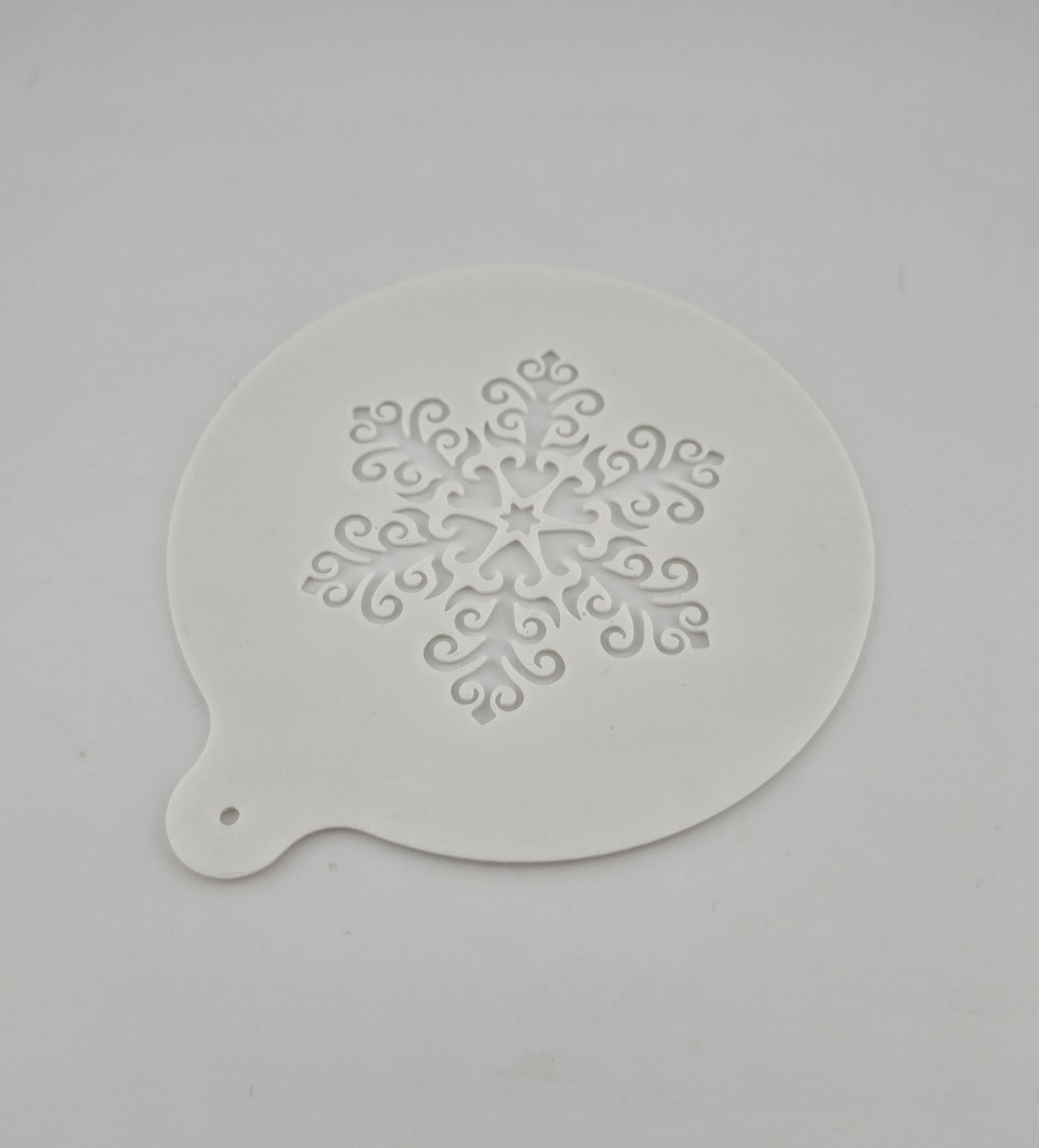 Трафарет для кофе снежинка