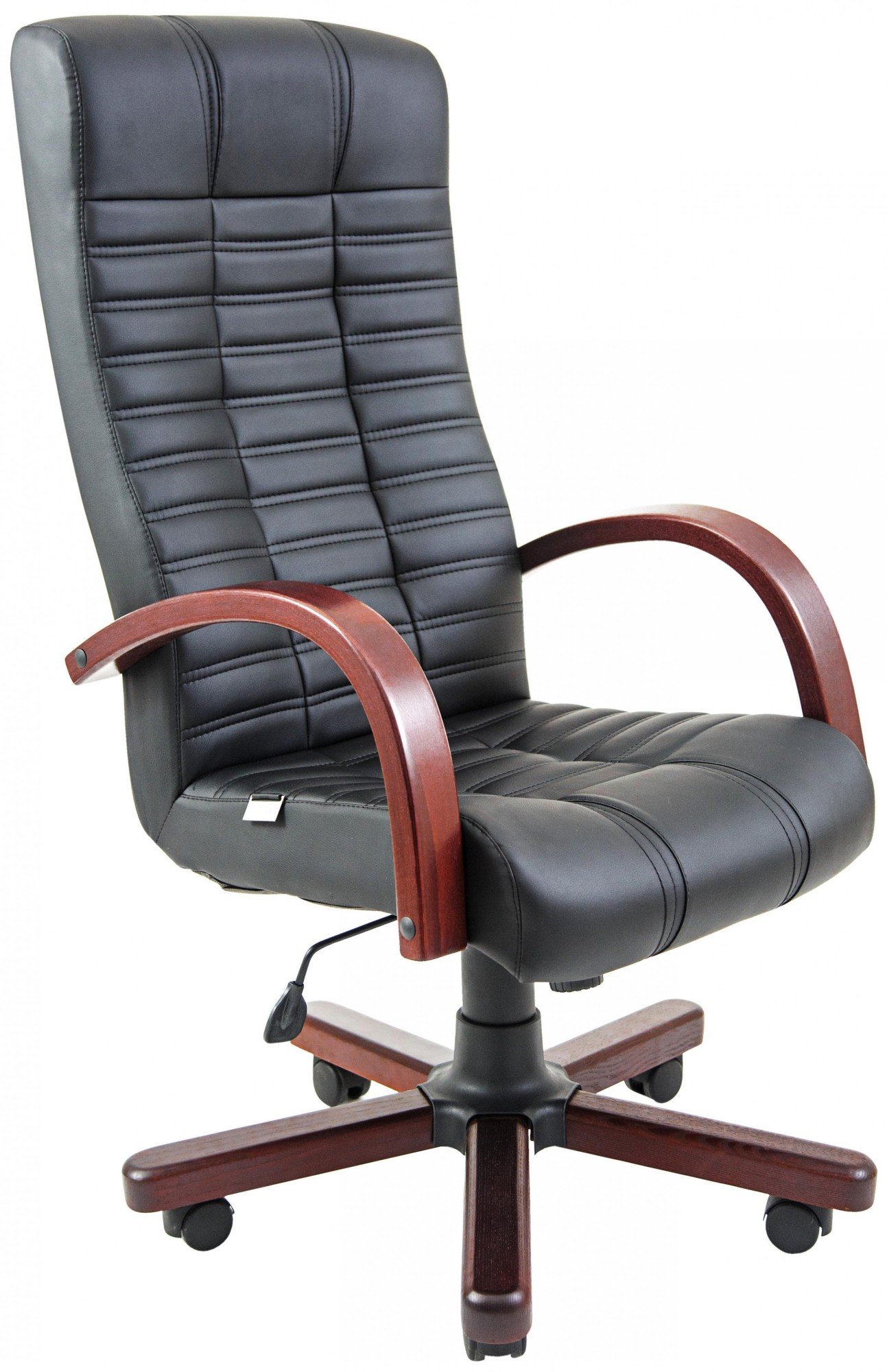 Офісне крісло керівника Richman Atlant шкіра Комбо Люкс Wood М2 AnyFix Чорний (605c9a03dfe672141c10926e)