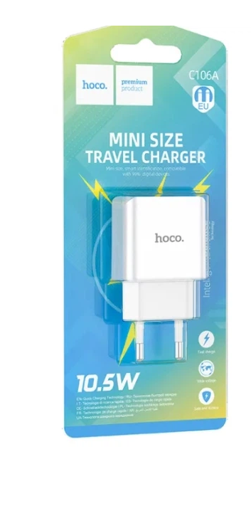 Зарядное устройство Hoco МЗП C106A 1USB 10.5W 2,1A Leisure