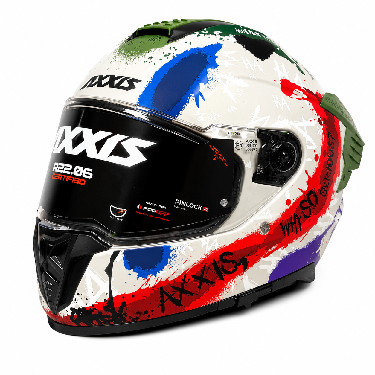Мотошлем AXXIS HAWK SV EVO Sick Joke A2 L Matt Grey