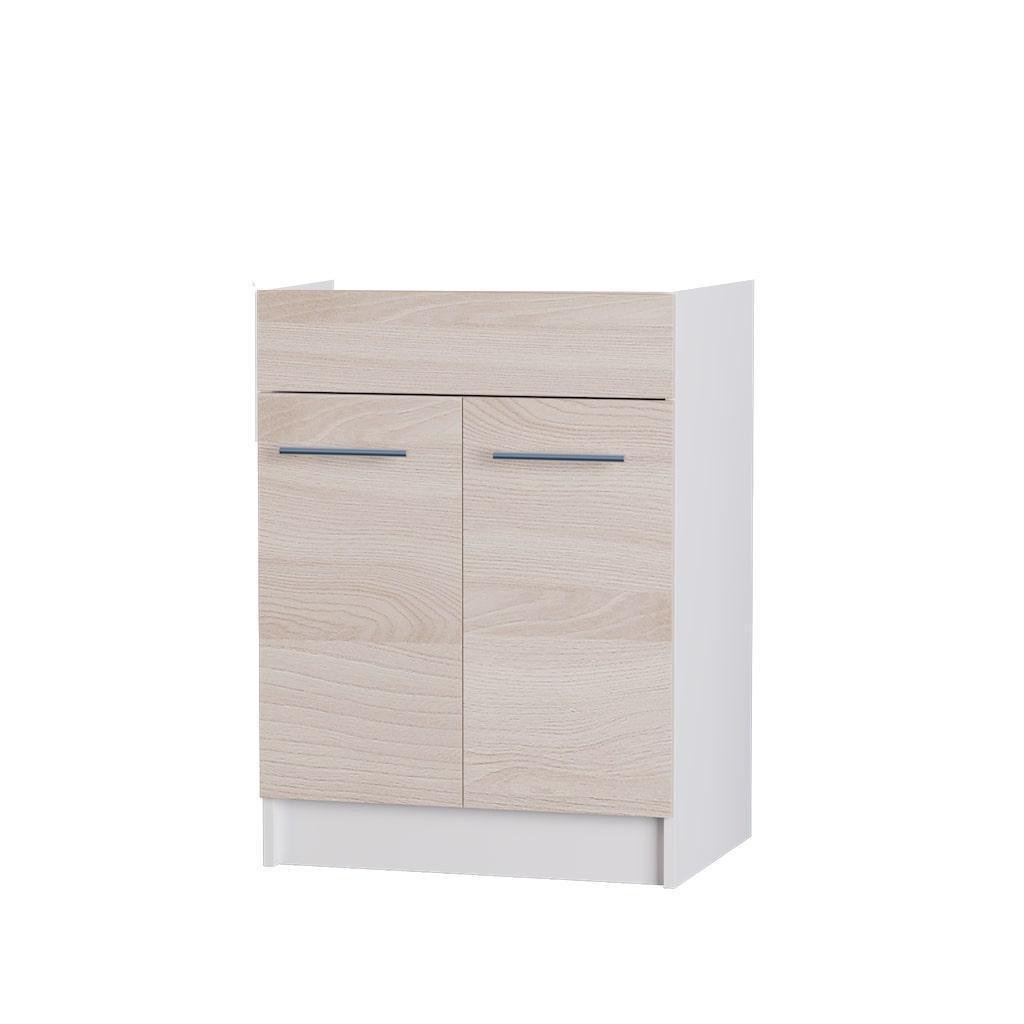 Модуль кухонний під мийку Еверест Еко 600 без стільниці 60х46х82 см Ясень шимо-світлий/Білий (DTM-2814)