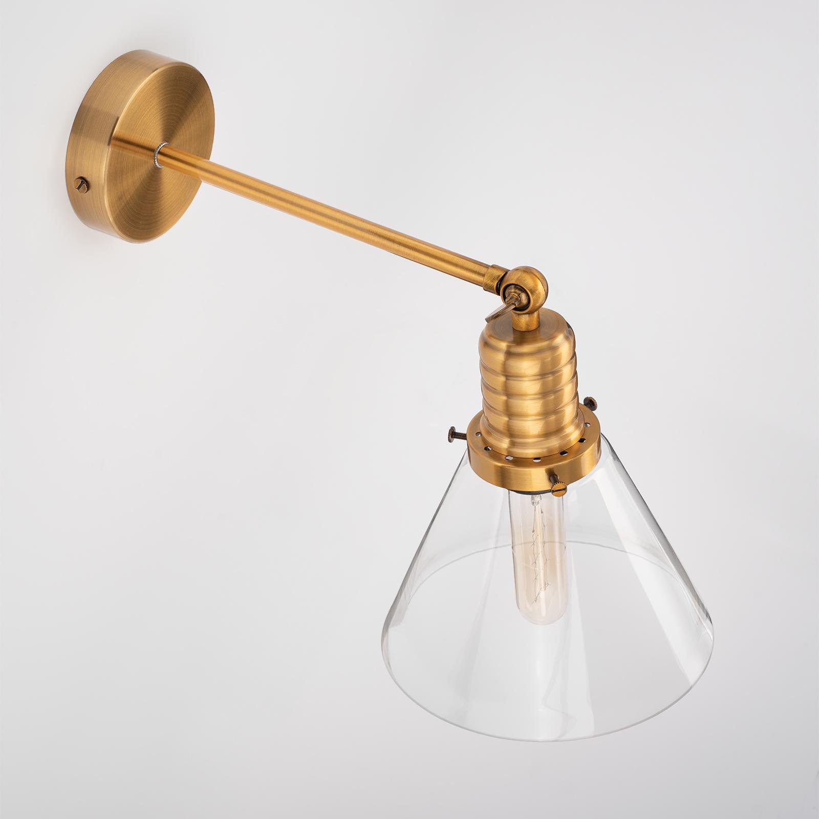 Настінний світильник Ретро з прозорого скла Funnel Clear Jazz Collection Gold (WL-JC0002/GOLD) - фото 1 Настінний світильник Ретро з прозорого скла Funnel Clear Jazz Collection Gold (WL-JC0002/GOLD) - фото 1