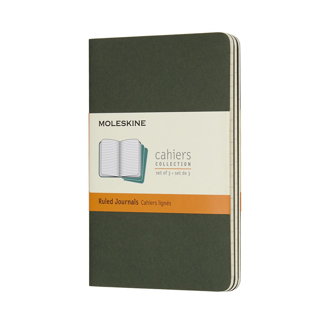 Блокнот Moleskine Cahier карманный 64 страницы линейка 9х14 см Зеленый