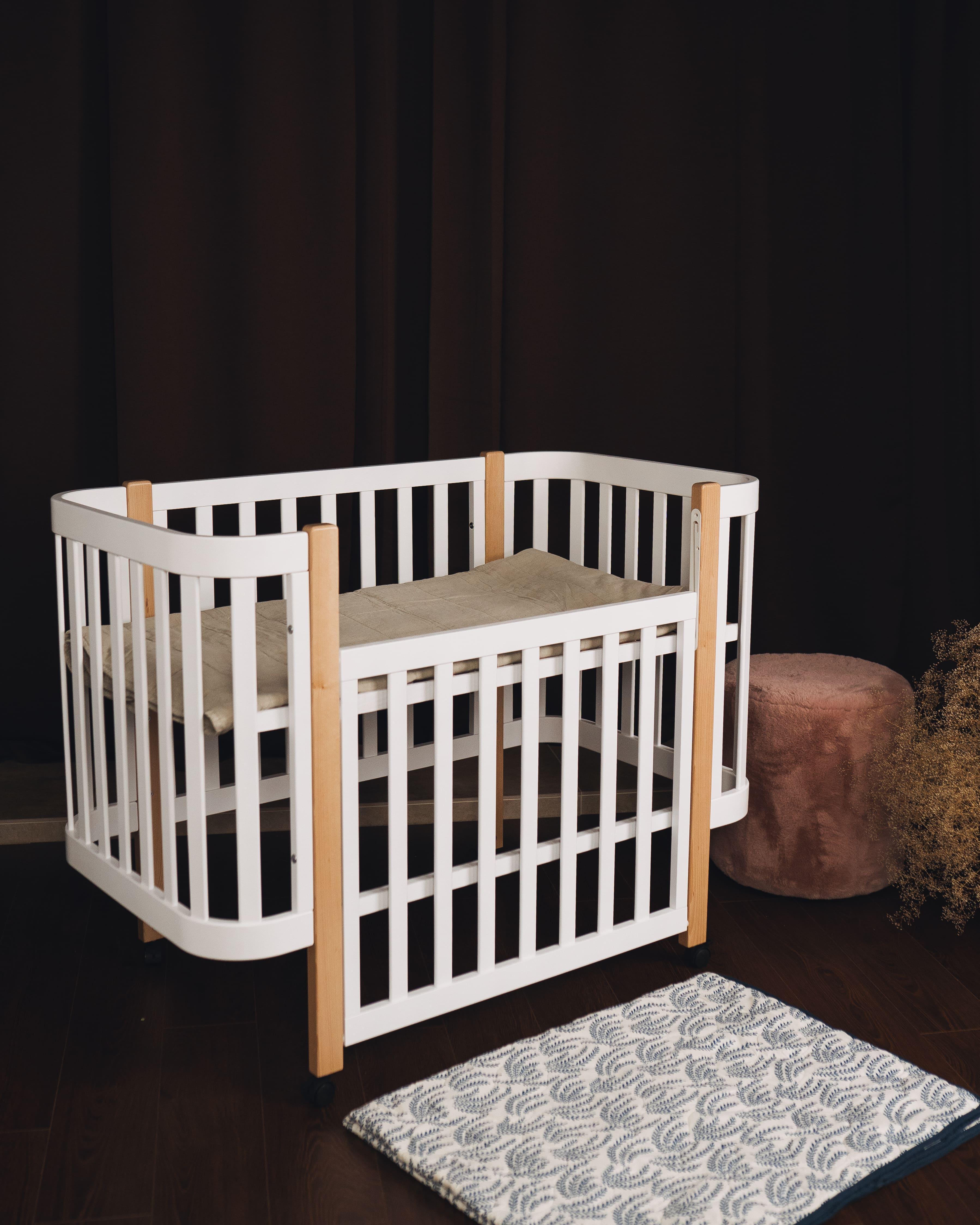 Детская кроватка Dominanta Милано с опускной боковиной Белый с натуральным (ЛД 7 БН_02) Детская кроватка Dominanta Милано с опускной боковиной Белый с натуральным (ЛД 7 БН_02)