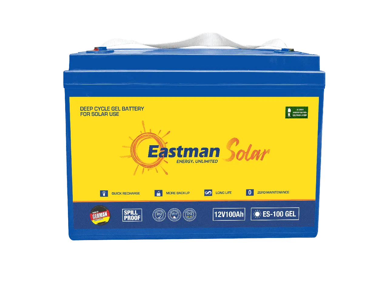 Аккумулятор гелевой для инвертора/систем энергосбережения и ИБП АКБ Eastman Solar ES-100 GEL 12V 100Ah Белый