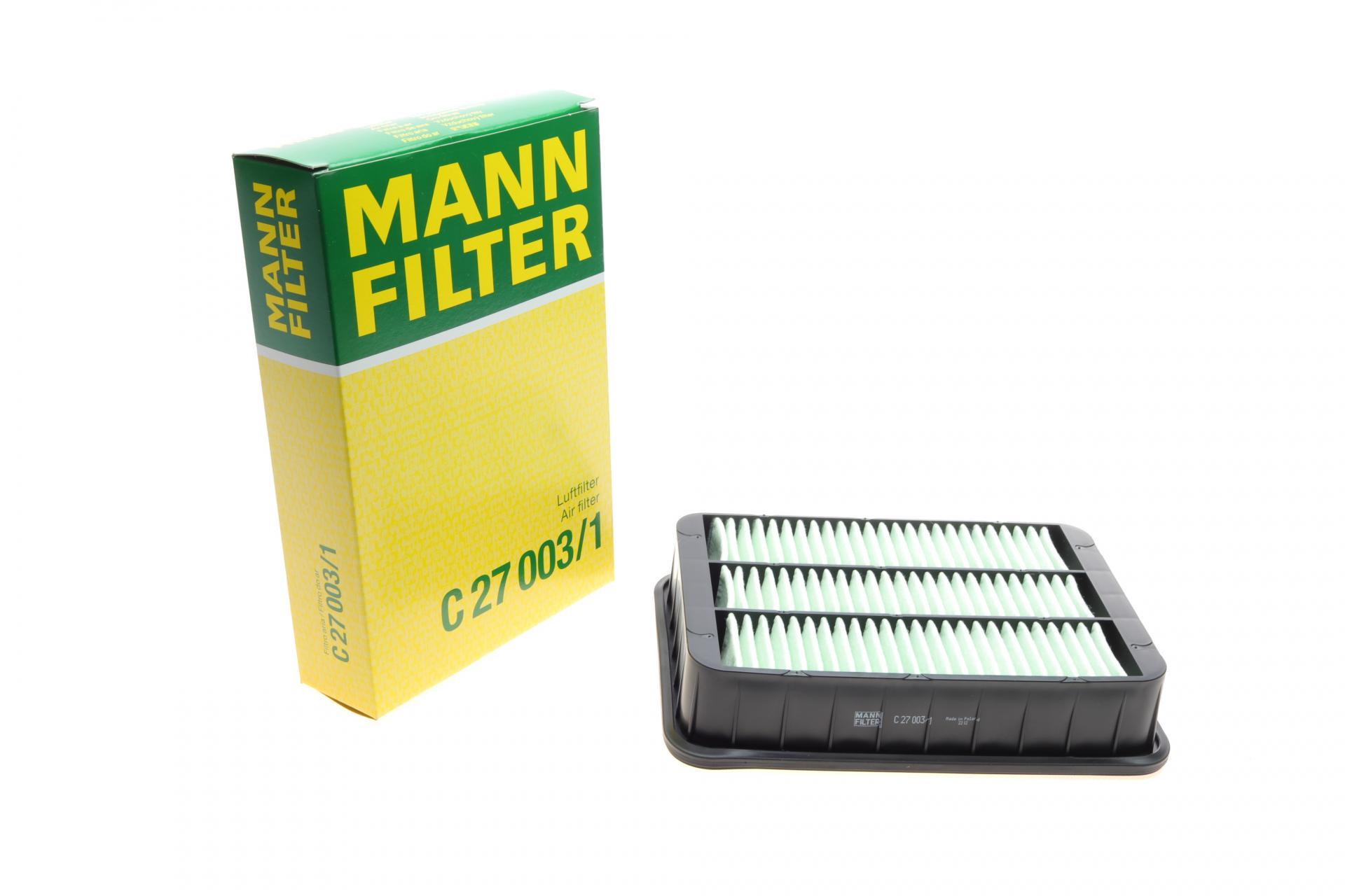 Фильтр воздушный Mann-Filter для Peugeot 4008 1,6/2,0 12-/4007 2,0-2,4i/2,2HDi 07-13/Mitsubishi Lancer 1,5-2,0 07- (C 27 003/1)