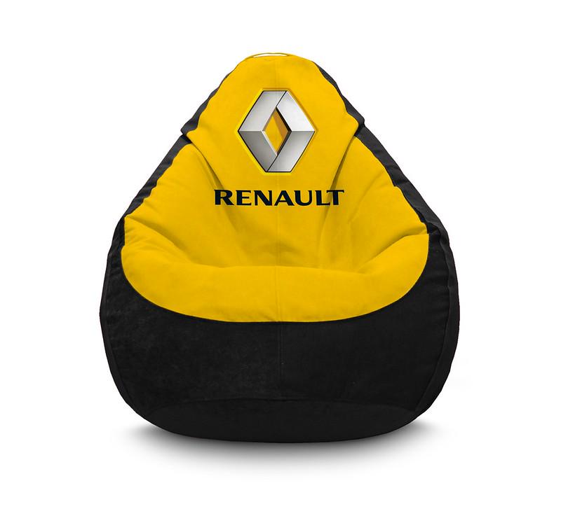 Крісло мішок iPuff Renault Флок XXL 90х125 см Чорний