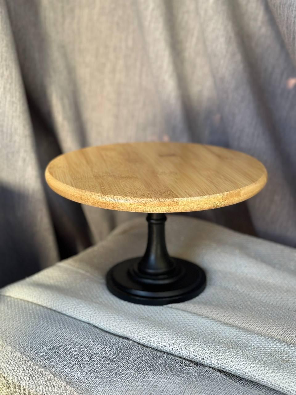 Тортовница на ножке Olens Бамбу-кейк бамбук 25,5х15 см Бежевый (8030-315)