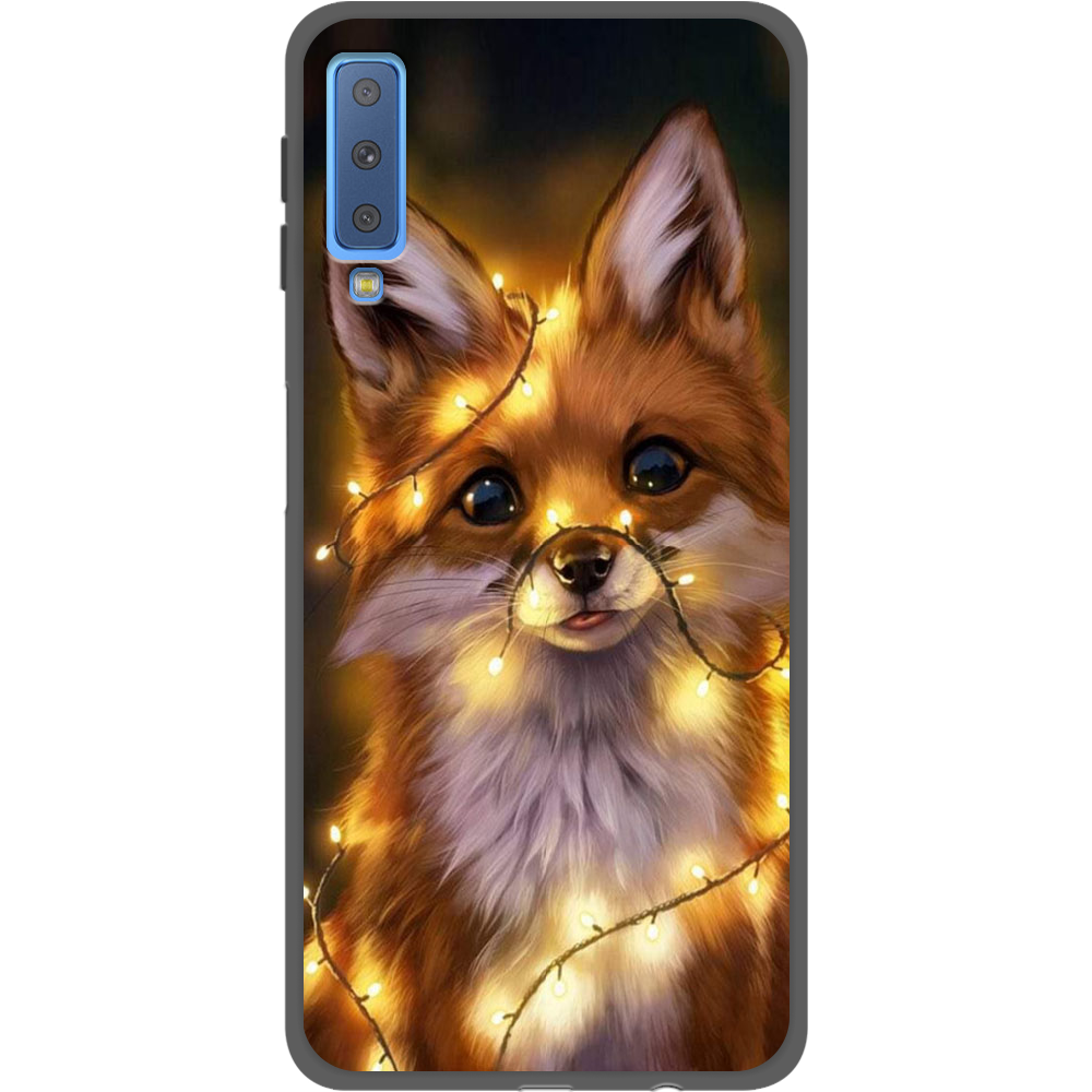Чехол Boxface Samsung A750 Galaxy A7 2018 Рождественская лиса Черный силикон (35481-up2399-35597)