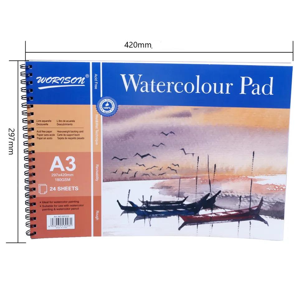 Альбом для акварелі Worison Watercolor Pad А3 24 арк. 180 г/м² (W510-А3) - фото 2