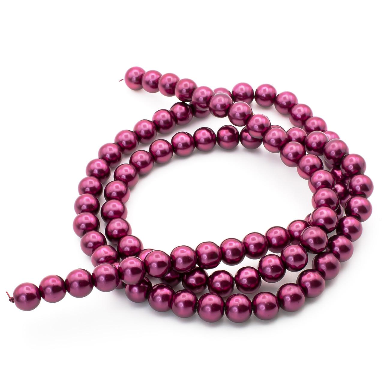 Бусины стеклянные на нитке под жемчуг 10 мм 80 см 90 шт. Марсала (БЖ0010к40) Бусины стеклянные на нитке под жемчуг 10 мм 80 см 90 шт. Марсала (БЖ0010к40)