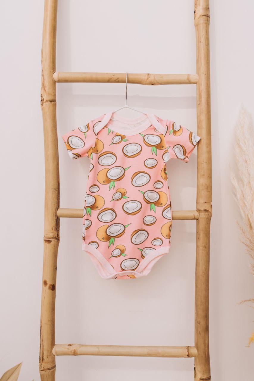 Боди стрейч кулир короткий рукав Кокос 68 см (2679497914) - фото 1