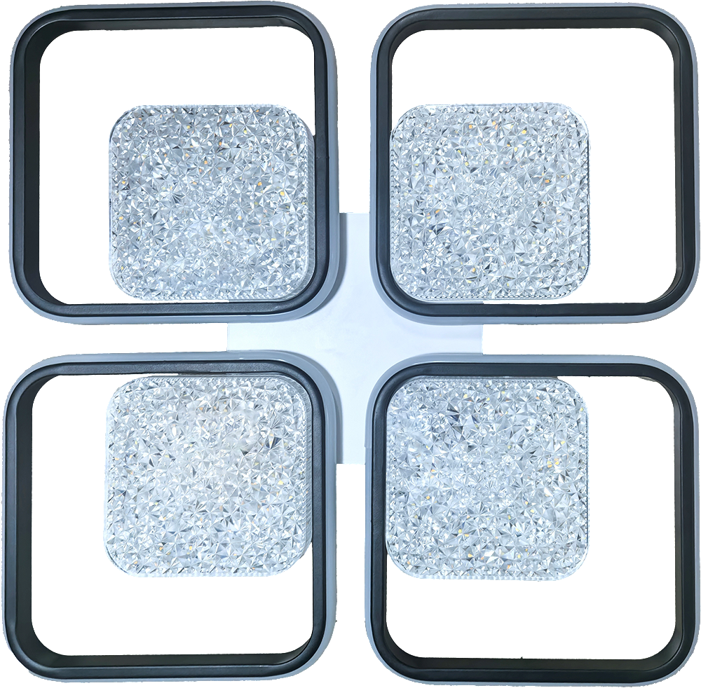 Люстра смарт светодиодная ESLLSE ALMAZ 8S 120 Вт 520x520x75 мм Черно-белый (10558) Люстра смарт светодиодная ESLLSE ALMAZ 8S 120 Вт 520x520x75 мм Черно-белый (10558)