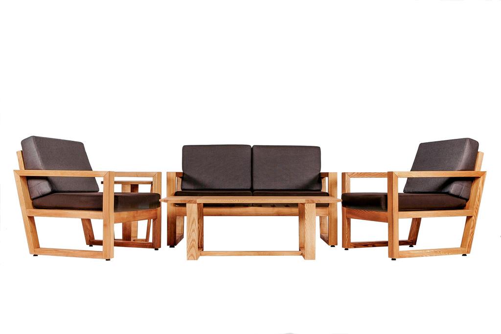 Комплект садовый Woodsun Scandinavia Garden диван/2 кресла/стол кофейный/стол журнальный из массива дерева ясень (48465)