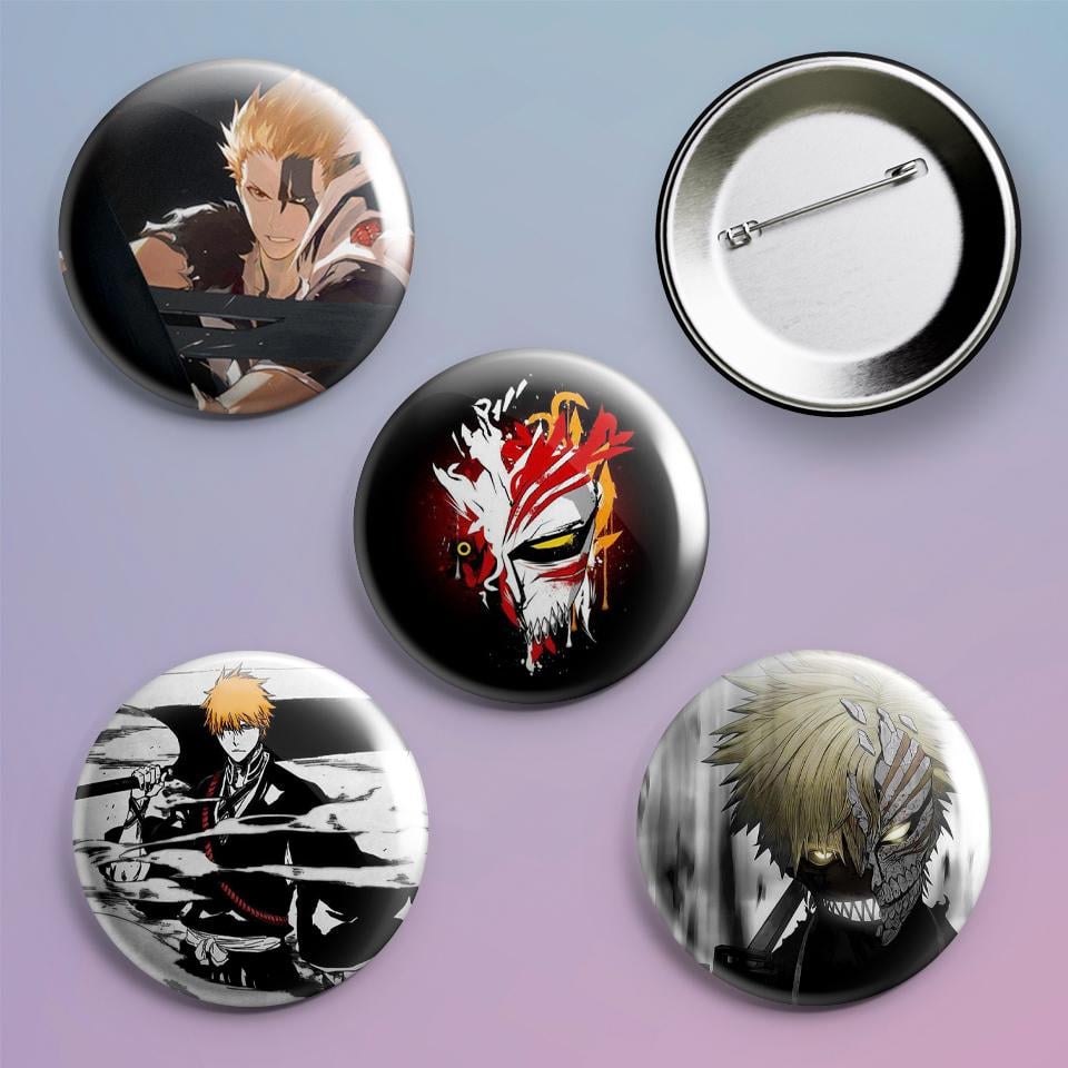 Значки на рюкзак с принтом аниме Bleach 4 шт.